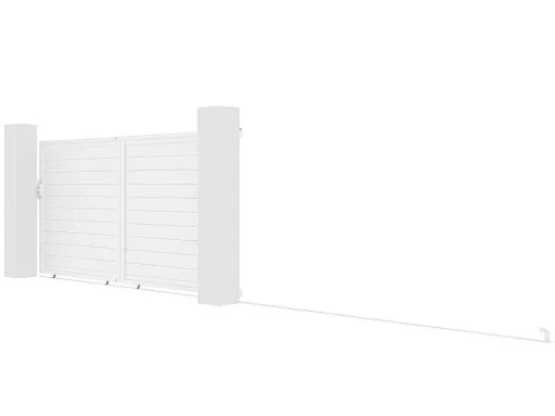 Schuifpoort Aluminium L374 X H180 Cm Wit - Nazario