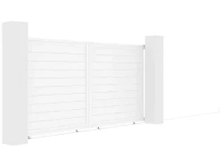 Schuifpoort Aluminium L374 X H180 Cm Wit - Nazario
