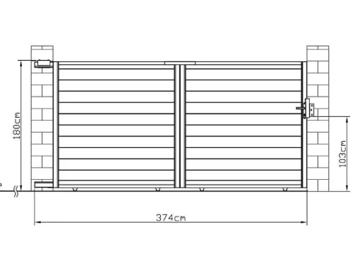 Schuifpoort Aluminium L374 X H180 Cm Wit - Nazario