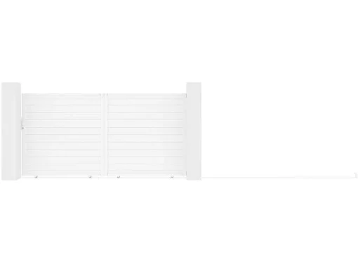 Schuifpoort Aluminium L374 X H180 Cm Wit - Nazario