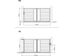 Schuifpoort Van Aluminium Met Motieven - Halfopengewerkt - L. 374 X H. 180 Cm - Antraciet - Gregor