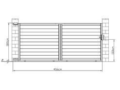Schuifpoort Van Antraciet Opengewerkt Aluminium - L416 X 180 Cm - Nazario