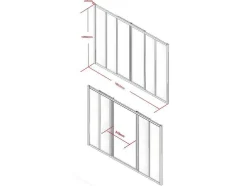 Schuifraam Van Gepoedercoat Zwart Aluminium 180 X 105 Cm - Ravena