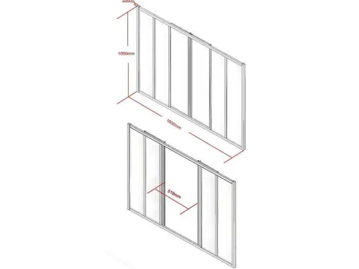 Schuifraam Van Gepoedercoat Zwart Aluminium 180 X 105 Cm - Ravena