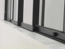 Schuifraam Van Gepoedercoat Zwart Aluminium 180 X 105 Cm - Ravena