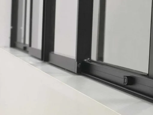 Schuifraam Van Gepoedercoat Zwart Aluminium 180 X 105 Cm - Ravena