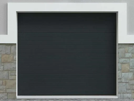 Sectionale Garagedeur Antraciet Met Groefeffect En Somfy Motor - Noria