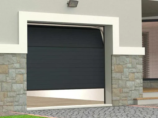 Sectionale Garagedeur Met Groefeffect Antraciet - Noria