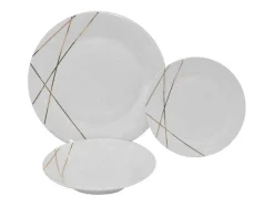 Servies 18 Stuks Van Porselein - Wit En Goud - Linasio
