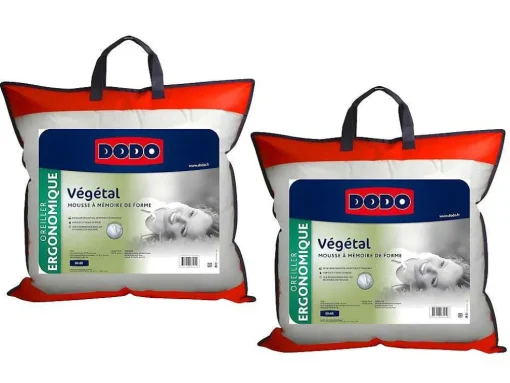 Set 2 Ergonomische Hoofdkussens Met Vormgeheugen Dodo Vegetal - 60X60 Cm