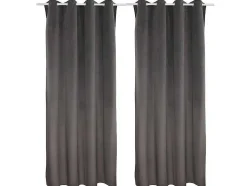 Set 2 Gordijnen Luxe - Polyesterfluweel - 140X260Cm - Grijs