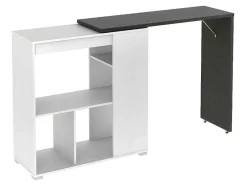 Set "Bar": Barmeubel Saturne + 2 Barkrukken Calas - Wit En Betonkleur