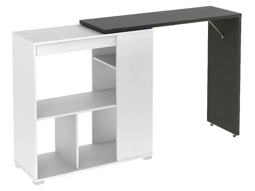 Set "Bar": Barmeubel Saturne + 2 Barkrukken Calas - Wit En Betonkleur
