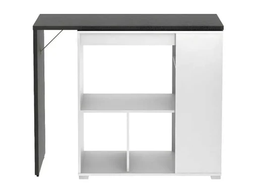 Set "Bar": Barmeubel Saturne + 2 Barkrukken Calas - Wit En Betonkleur