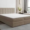Set Bed Met Hoofdbord Met Capitons + Bedbodem Met Opbergruimte + Matras + Dekmatra - 160 X 200 Cm - Stof - Taupegrijs - Kida Van Ysmee