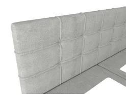 Set Bed Met Hoofdbord Met Capitons + Bedbodem Met Opbergruimte + Matras+ Dekmatras - 160 X 200 Cm - Stof - Lichtgrijs - Kida Van Ysmee