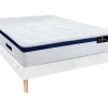 Set Bedbodem En Matras Pocketveren En Vormgeheugen Met Textuur Marquis Van Dreamea - Dikte 30 Cm - 140 X 190 Cm - Blauw