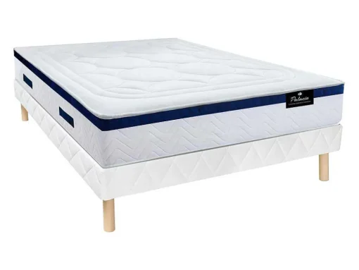 Set Bedbodem En Matras Pocketveren En Vormgeheugen Met Textuur Marquis Van Dreamea - Dikte 30 Cm - 140 X 190 Cm - Blauw