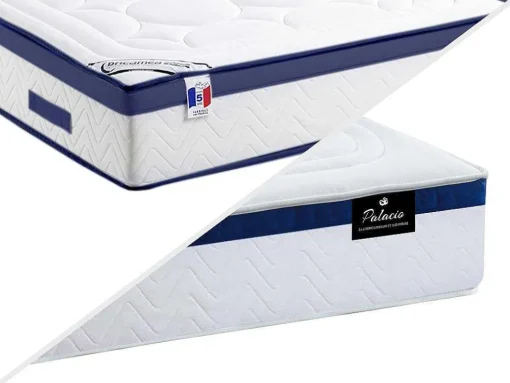 Set Bedbodem En Matras Pocketveren En Vormgeheugen Met Textuur Marquis Van Dreamea - Dikte 30 Cm - 140 X 190 Cm - Blauw