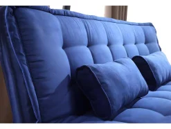 Set Blauwe Slaapbank Mishan En Grijs Tapijt Bunny