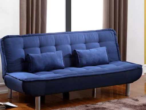 Set Blauwe Slaapbank Mishan En Grijs Tapijt Bunny