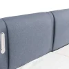 Set Boxspring + Hoofdbord Met Ledlampjes + Elektrische Relaxbedbodems + Matras + Topmatras - 2 X 90 X 200 Cm - Blauwe Stof - Astemi Van Palacio