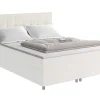 Set Boxspring En Matras Met Hoofdeinde + Lattenbodem + Matras + Dekmatras Siero Van Ysmee - 160 X 200 Cm - Stof - Ivoor