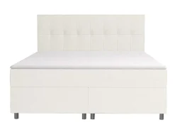 Set Boxspring En Matras Met Hoofdeinde + Lattenbodem + Matras + Dekmatras Siero Van Ysmee - 160 X 200 Cm - Stof - Ivoor