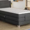 Set Boxspring Hoofdbord + Elektrische Bedbodem + Matras + Topmatras Castel Van Palacio - 100X200Cm - Lichtgrijze Stof