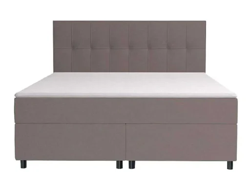 Set Boxspring Hoofdbord + Bedbodems + Matras + Topmatras Siero Van Ysmee - 180 X 200 Cm - Stof - Grijs