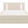 Set Boxspring Met Hoofdbord Met Ledverlichting + Bedbodem + Matras + Dekmatras - 180 X 200 Cm - Stof - Beige - Ono Van Ysmee