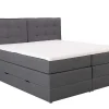 Set Boxspring Met Hoofdbord + Bedbodems Met Opbergruimte + Matras + Dekmatras - 180 X 200 Cm - Antracietkleurige Stof - Perama Van Palacio