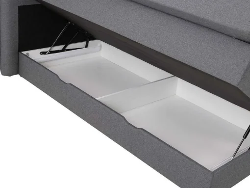 Set Boxspring Met Hoofdbord + Bedbodems Met Opbergruimte + Matras + Dekmatras - 180 X 200 Cm - Antracietkleurige Stof - Perama Van Palacio
