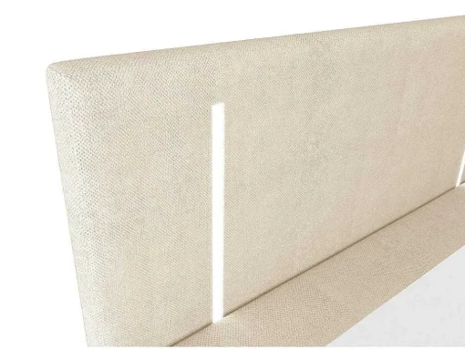 Set Boxspring Met Hoofdbord Met Ledverlichting + Bedbodem + Matras + Dekmatras - 180 X 200 Cm - Stof - Beige - Ono Van Ysmee