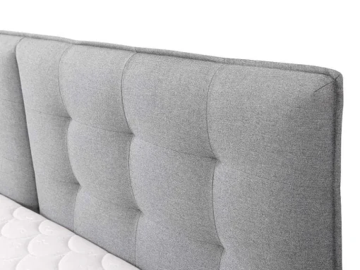 Set Boxspring Met Hoofdbord + Bedbodems Met Opbergruimte + Matras + Dekmatras - 180 X 200 Cm - Lichtgrijze Stof - Perama Van Palacio