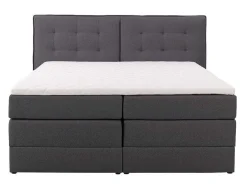 Set Boxspring Met Hoofdbord + Bedbodems Met Opbergruimte + Matras + Dekmatras - 180 X 200 Cm - Antracietkleurige Stof - Perama Van Palacio