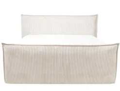 Set Boxspring Met Hoofdeinde + Bedbodems Met Opbergruimte + Matras + Dekmatras - 2 X 80 X 200 Cm - Ivoorwit Ribfluweel - Rhoda Van Palacio