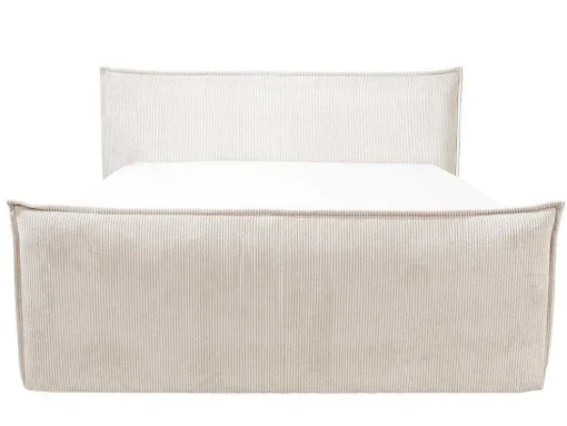 Set Boxspring Met Hoofdeinde + Bedbodems Met Opbergruimte + Matras + Dekmatras - 2 X 80 X 200 Cm - Ivoorwit Ribfluweel - Rhoda Van Palacio