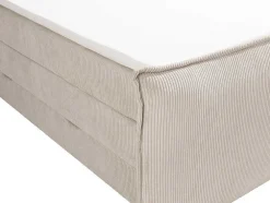 Set Boxspring Met Hoofdeinde + Bedbodems Met Opbergruimte + Matras + Dekmatras - 2 X 80 X 200 Cm - Ivoorwit Ribfluweel - Rhoda Van Palacio