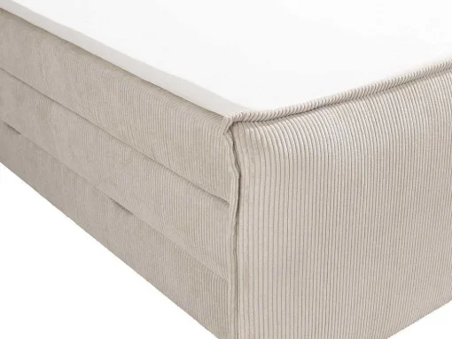 Set Boxspring Met Hoofdeinde + Bedbodems Met Opbergruimte + Matras + Dekmatras - 2 X 80 X 200 Cm - Ivoorwit Ribfluweel - Rhoda Van Palacio