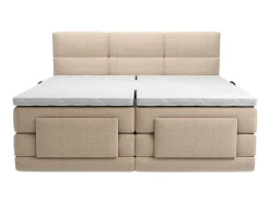 Set Boxspringbed Met Hoofdbord Met Capitons + Elektrische Relaxbedbodems + Matras + Dekmatras - 2 X 90 X 200 Cm - Beige - Lodi Van Palacio
