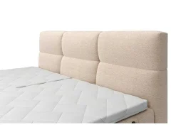 Set Boxspringbed Met Hoofdbord Met Capitons + Elektrische Relaxbedbodems + Matras + Dekmatras - 2 X 90 X 200 Cm - Beige - Lodi Van Palacio