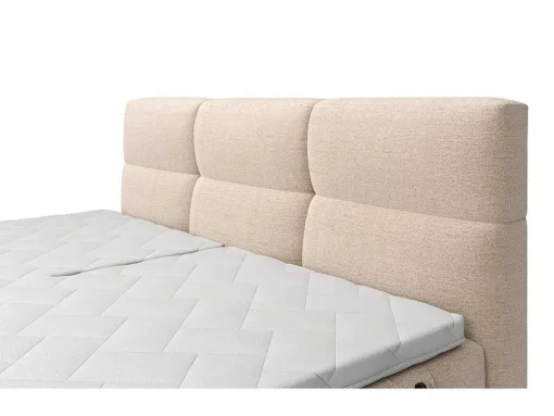 Set Boxspringbed Met Hoofdbord Met Capitons + Elektrische Relaxbedbodems + Matras + Dekmatras - 2 X 90 X 200 Cm - Beige - Lodi Van Palacio
