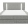 Set Complete Boxspring Met Hoofdbord Met Ledverlichting + Bedbodem + Matras + Dekmatras - 160 X 200 Cm - Stof - Grijs - Ono Van Ysmee