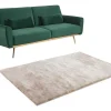 Set Donkergroene 3-Zitsslaapbank Launei En Taupekleurig Tapijt Dolce