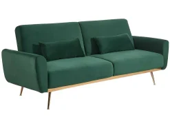 Set Donkergroene 3-Zitsslaapbank Launei En Taupekleurig Tapijt Dolce