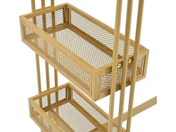 Set "Eat Standing": Bartafel En 2 Krukken - Metalen Structuur - Goud