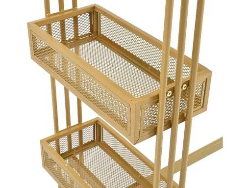 Set "Eat Standing": Bartafel En 2 Krukken - Metalen Structuur - Goud
