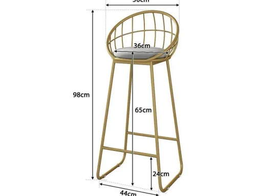 Set "Eat Standing": Bartafel En 4 Krukken - Metalen Structuur - Goud