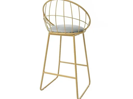 Set "Eat Standing": Bartafel En 4 Krukken - Metalen Structuur - Goud